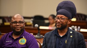 Pictured: Senators Avery Lewis and Angel Bolques during a town hall meeting concerning the operation of taxi services on the island of St. John on October 14, 2025.