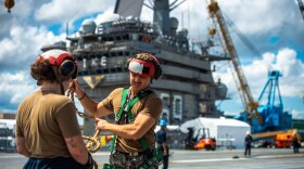 USS Dwight D. Eisenhower conducts maintenance pierside at Norfolk Naval Shipyard. Aug. 29, 2022. (Department of Defense)