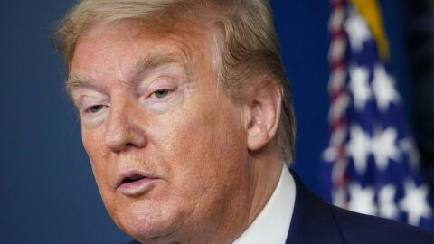 President Trump answers questions from the media during the daily briefing on the coronavirus at the White House on Tuesday.