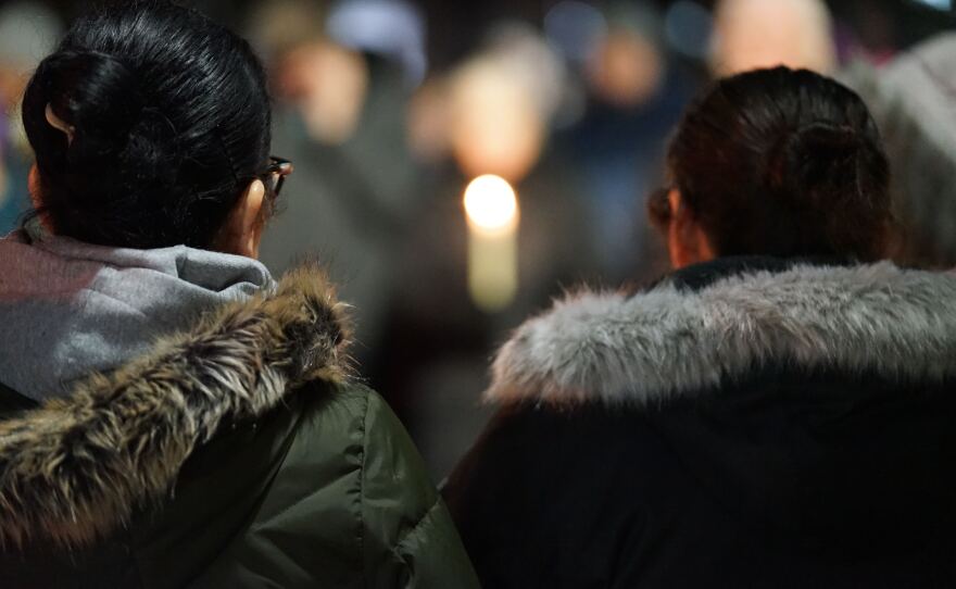A vigil for Renee Good held on Jan. 9, 2026 at DeKalb's Peace Corner