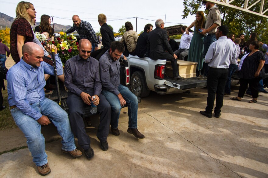 Mourners at the funeral