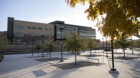 The sun sets on the campus of Nevada State College on January 6, 2020.