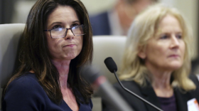 Kim Strach (left) is being replaced as the executive director of the NC Board of Elections