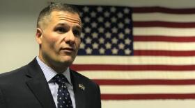 Republican gubernatorial candidate Marc Molinaro during a stop in Syracuse Thursday ELLEN ABBOTT / WRVO NEWS