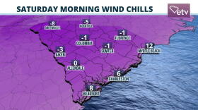 Forecast wind chills Saturday morning