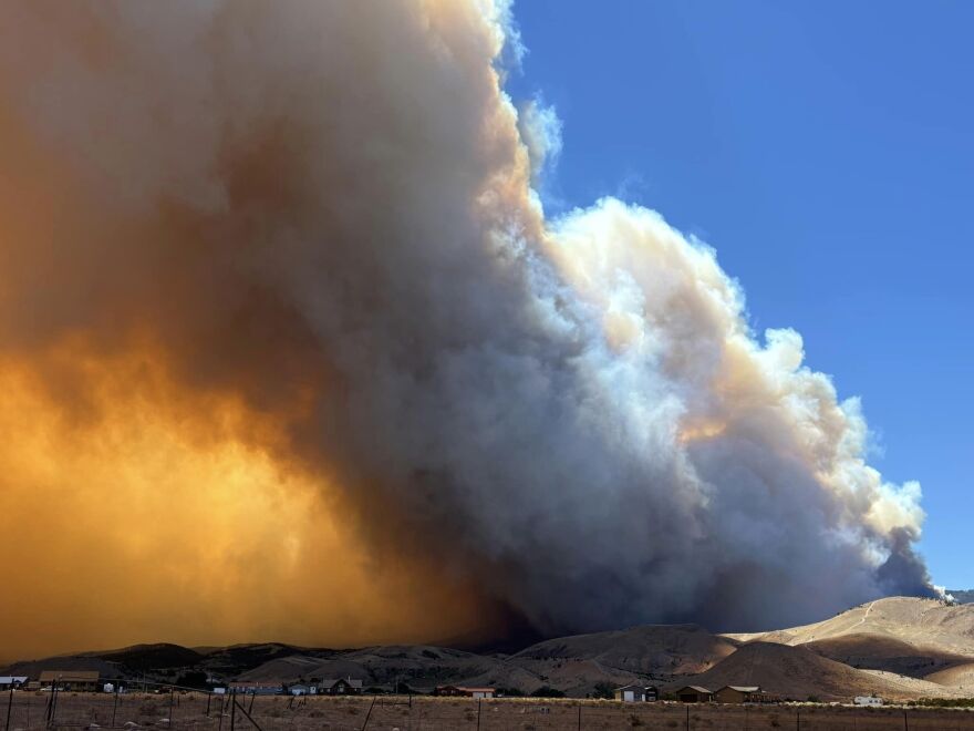 The Silver King Fire burns the hillside outside of Marysvale, Utah, on July 7, 2024. At over 17,000 acres, the Silver King Fire is currently the largest in Utah.