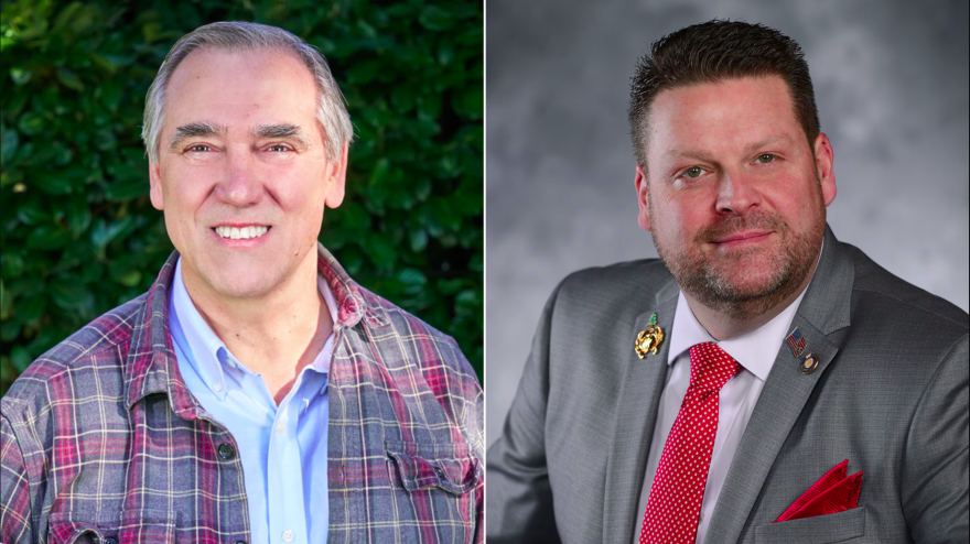 Left: U.S. Sen. Jeff Merkley. Right: Oregon state Sen. David Brock Smith. Merkley has served in Congress for nearly 18 years and faces challenger state Sen. David Brock Smith.