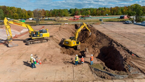 Work underway at the site of a natural gas liquids leak in Iron County