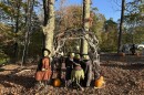Sun-drenched Halloween decorations greeted visitors at Carter Hill Orchards on a Sunday in early October