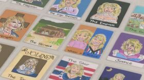 Hand painted tarot cards representing the different eras and aspects associated with Dolly Parton.