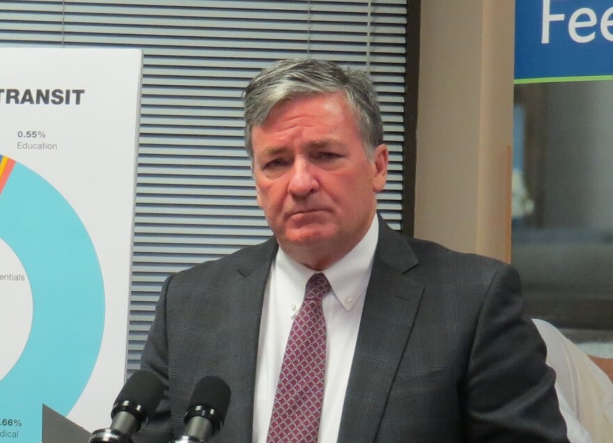 Pennsylvania Department of Transportation Secretary Mike Carroll, seen speaking at an event in Berwick on Tuesday, says Gov. Josh Shapiro has reached out to Maryland Gov. Wes Moore to offer the commonwealth's support and assistance in the wake of the Francis Scott Key Bridge collapse.