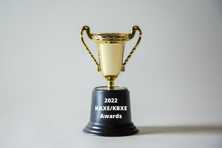 Small trophy with the text 2022 KAXE/KBXE Awards