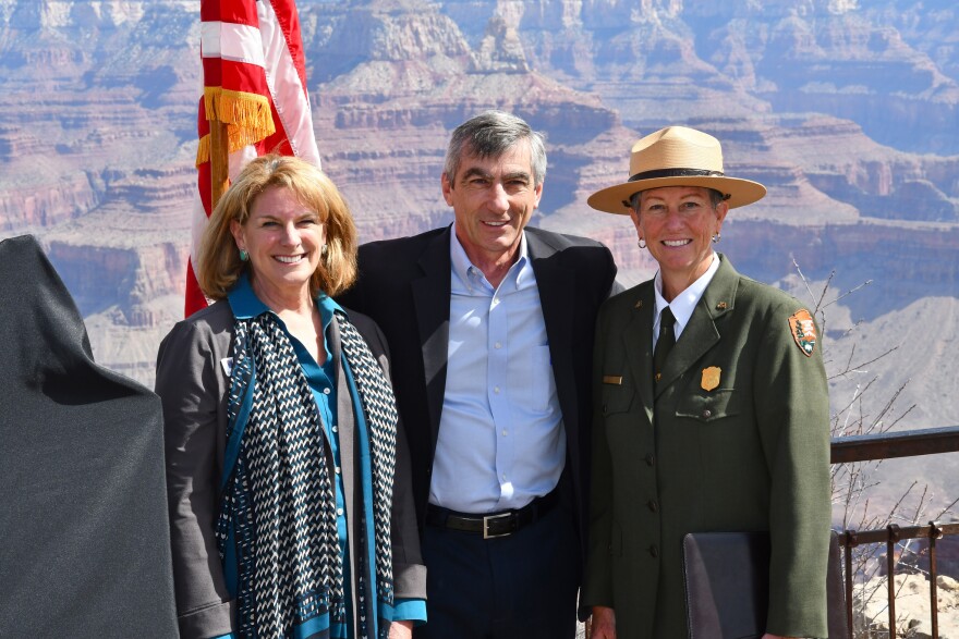 Superintendent Christine Lehnertz, far right, is under investigation by the Interior Department's Inspector General.