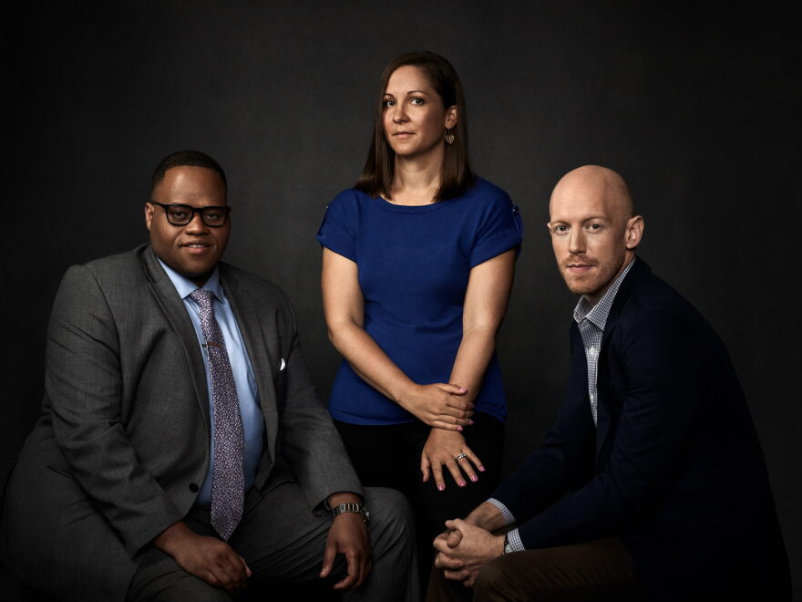 The Accountability Project Team (left to right) Walter Smith Randolph, Investigative Editor; Jacqueline Rabe Thomas, Investigative Reporter; Jim Haddadin, Data Reporter.