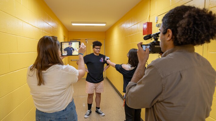 Ocean State Media reporter Isabella Jibilian and videographer Blake Carpentier visited the after-school program at the Boys & Girls Club of Warwick to lead a media-making workshop.