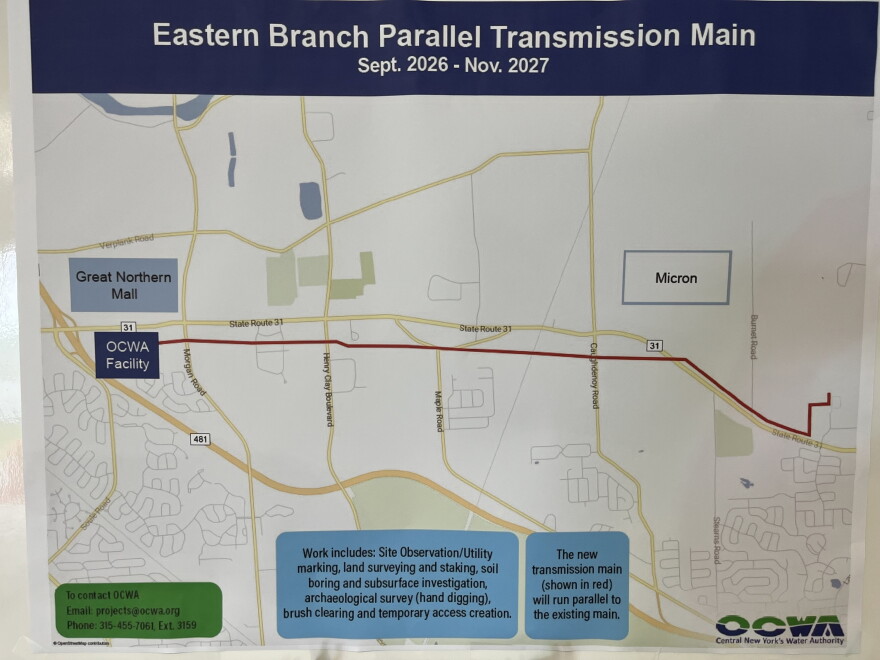 A map of the Eastern Branch Parallel Transmission Main.