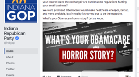 Indiana's GOP Invites â€œObamacare Horror Storiesâ€ On Facebookâ€”And Gets The Opposite