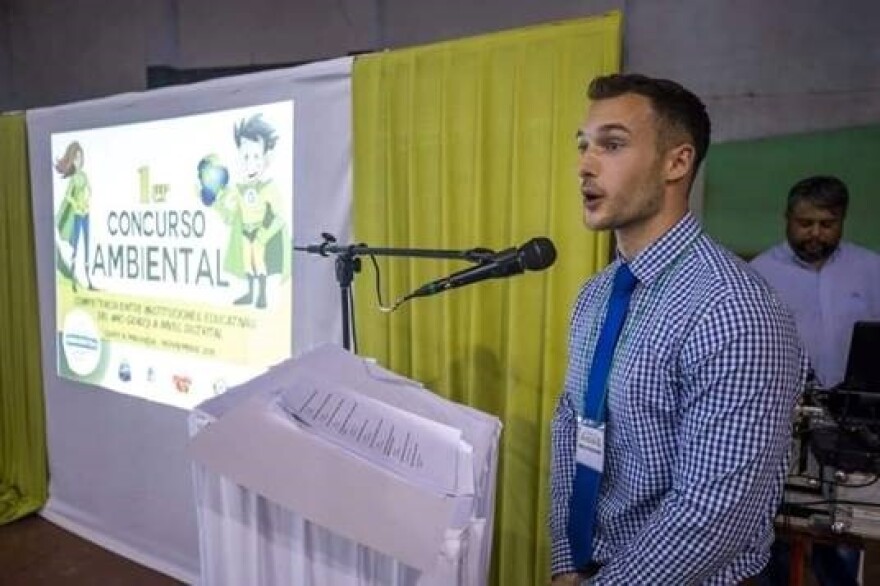 Brad Christin teaching to students in Paraguay