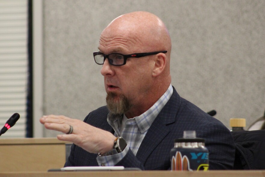 Assembly member Scott Griebel speaks during an assembly meeting on Tuesday, May 5, 2026 in Soldotna, Alaska.