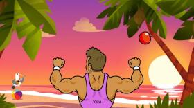 Flex fruit off of your muscles in "Rhythm Heaven Groove." (Courtesy of Nintendo)