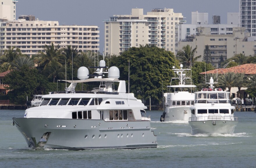 A line of yachts 