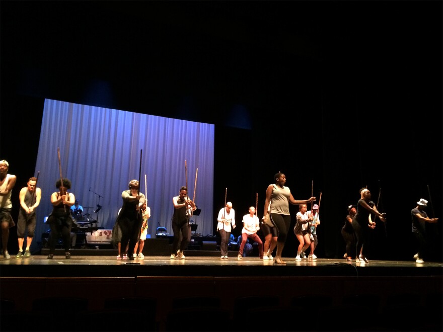 Simangele Mashazi and the cast rehearse songs from Coker's adaptation of Miriam Makeba's life.