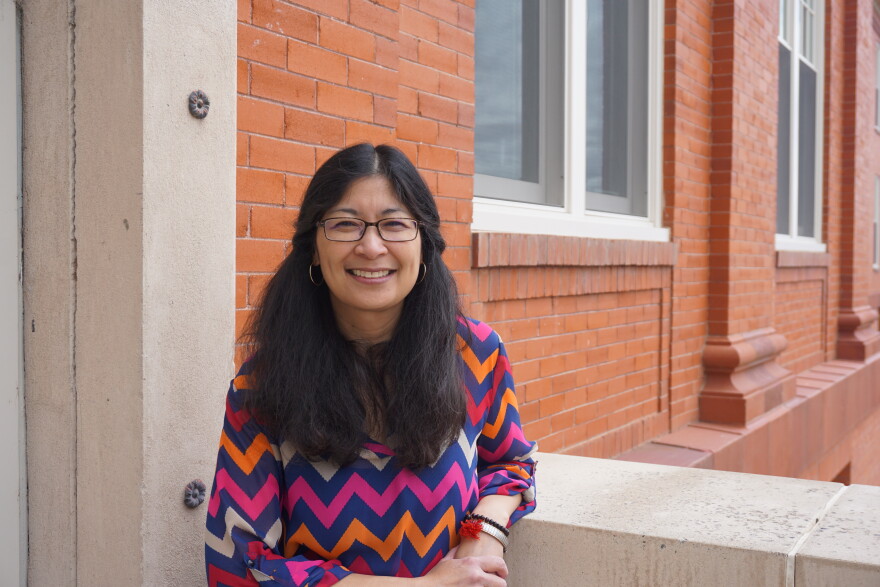 Alina Luna stands outside Western Colorado University.