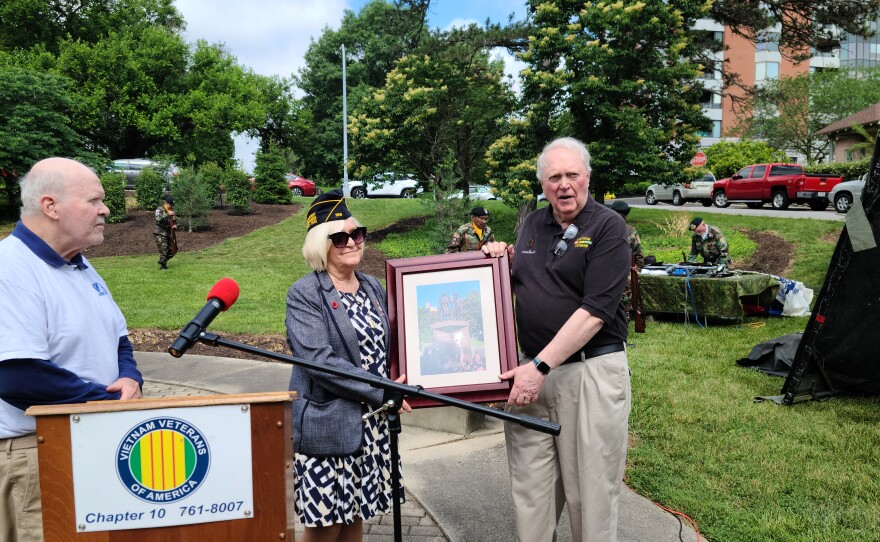 images from a Memorial Day ceremony in Eden Park