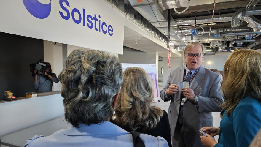 Solstice Advanced Materials Senior R and D Director Ryan Hulse, in gray