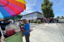 Food vendors set up outside the Mexican consulate office as a long line of people waited to cast a vote in Mexico's presidential election. Voters in Fresno were among thousands who voted from abroad in Mexico's biggest election, which saw a woman become president for the first time in history.