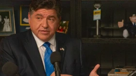 Gov. JB Pritzker discusses his plans for a third term in an interview with Capitol News Illinois in his Chicago campaign office on Oct. 1, 2026.