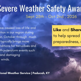 2026 Fall Severe Weather Safety Awareness Week is Sept. 28th - Oct. 2nd. 