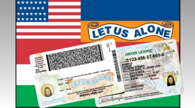 images of the 1845 flag and new driver's licenses 