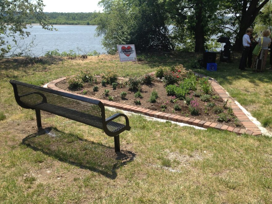 The Jon Buckley Memorial Garden sits behind the Peoria RiverPlex on Water Street, overlooking the Illinois River. The garden was founded in 2012 by Yolanda Wallace as a place for those who have experienced tragedy to find peace and serenity.