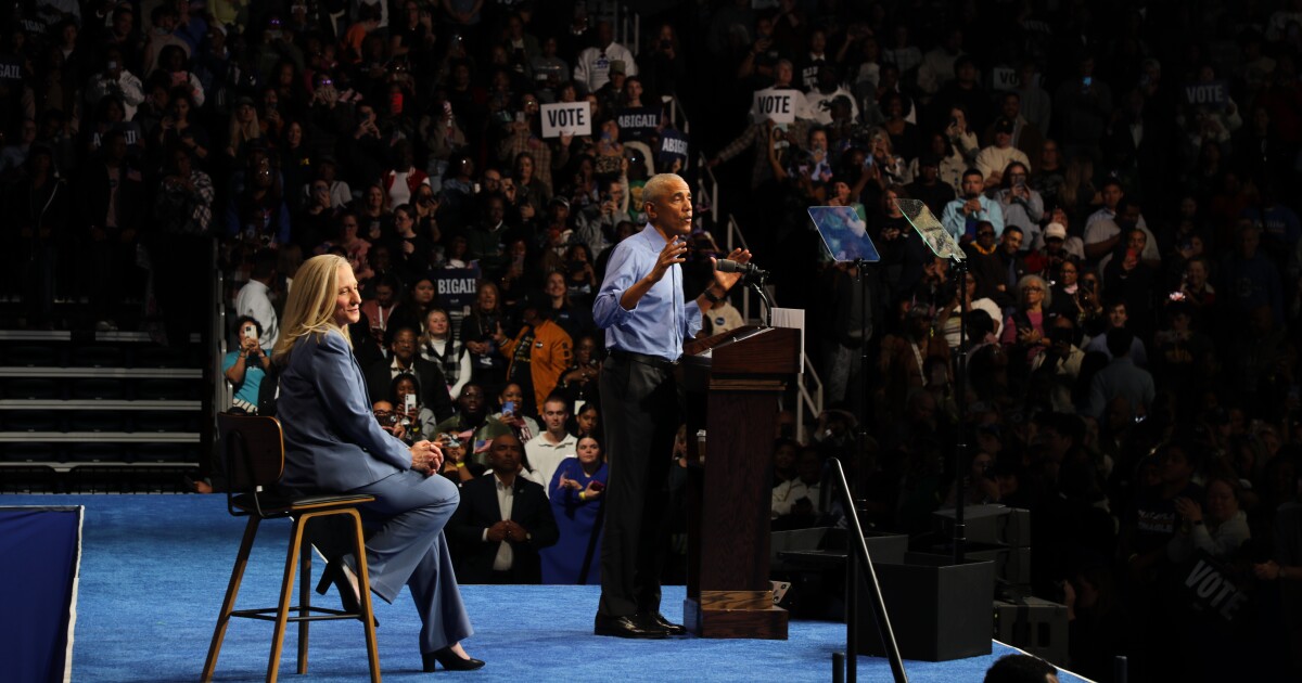 President Barack Obama joins Congresswoman Abigail Spanberger at Norfolk rally in show of support