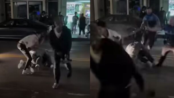 Stills from a viral video that captured some of the stabbing that took place in downtown Wilmington during the early morning hours of Easter Sunday.