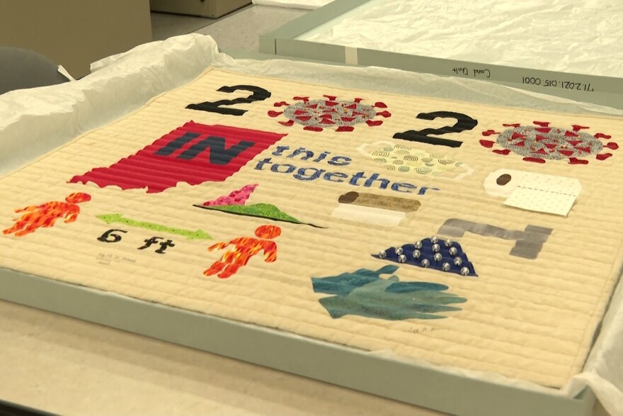 The Indiana State Museum received a pandemic-themed quilt as part of their COVID-19 collection.