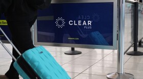 A trailer enters the security line through Clear at Baltimore/Washington International Thurgood Marshall Airport in Baltimore, Thursday, March 19, 2026. 