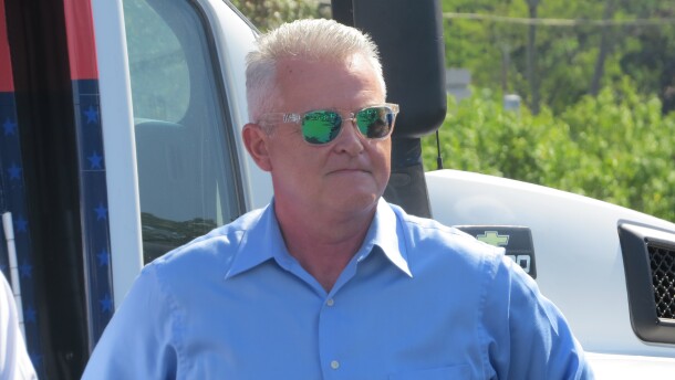 Rensselaer County Executive Steve McLaughlin stumping for Republican gubernatorial candidate Lee Zeldin in Colonie