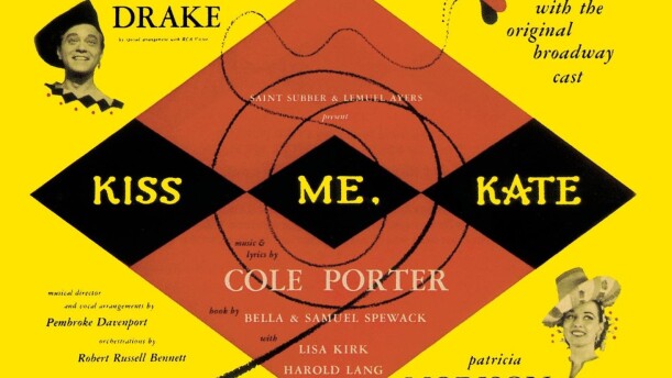 The album cover for the Original Broadway Cast Recording of Cole Porter's 'Kiss Me Kate.' The musical won the first ever "Best Musical" Tony Award in 1949.