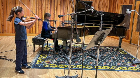 Violinist Laura Jin with Guest Host Orli Shaham