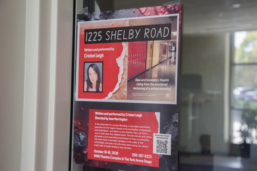 A photo of the flyer promoting the play. It presents information about the dates of the events and the background of the show. 