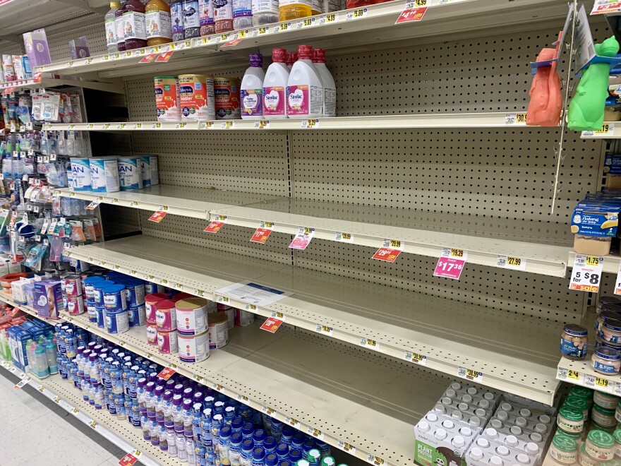 The Weis Markets store on Martin Street in State College has empty baby formula shelves