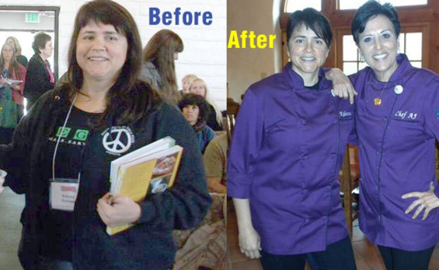 Photos show Rebecca Martinez-Rocha before and after she lost 160 pounds. Martinez-Rocha was diagnosed as prediabetic, which caused her to make major changes in her diet and health.