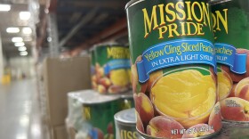 Food awaits distribution at the Mid Ohio Food Collective warehouse south of Columbus, Ohio.