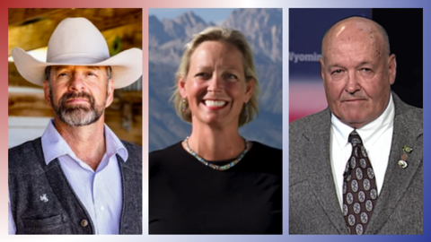 Side-by-side headshots of the candidates for Wyoming governor.