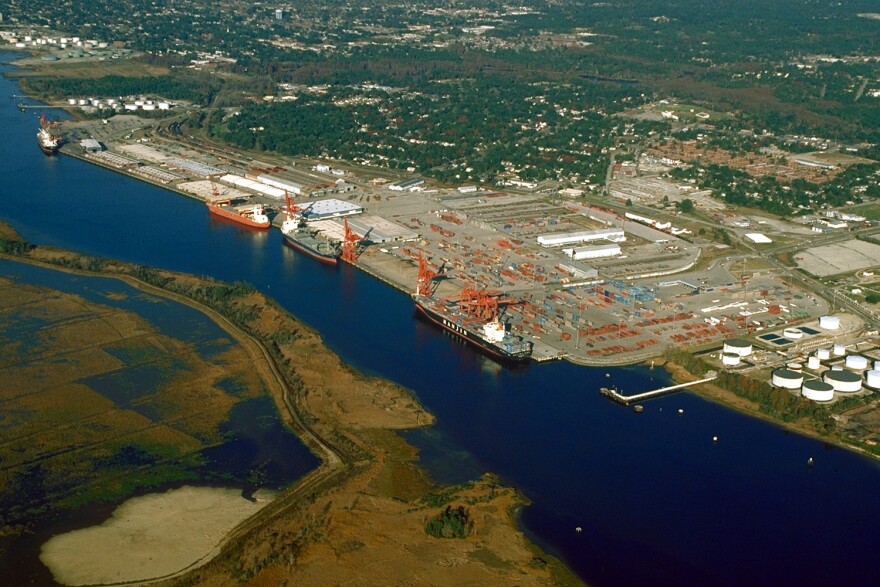 Aerial view of the port of Wilmington