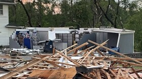 The Clear Creek Post Office sustained damage during the tornado on May 16.