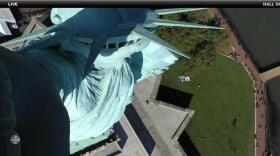 <p>The view from above at the Statue of Liberty, where webcams were turned on today.</p>