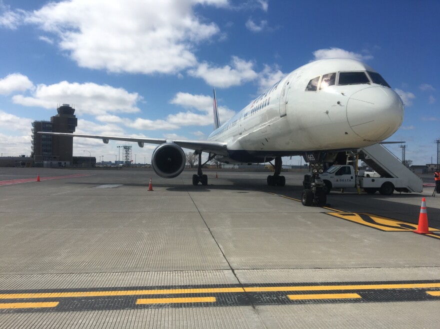 An American Airlines plane and a Delta plane came as close as 200 ft vertically and 850 ft horizontally during a runway incident on Wednesday at the Minneapolis-St. Paul International Airport. This 2017 photo shows a Delta Air Lines Boeing 757 at the same airport.